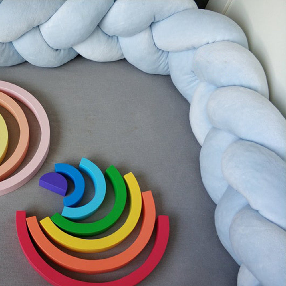 Tour de lit tressé | Velours Bleu Ciel