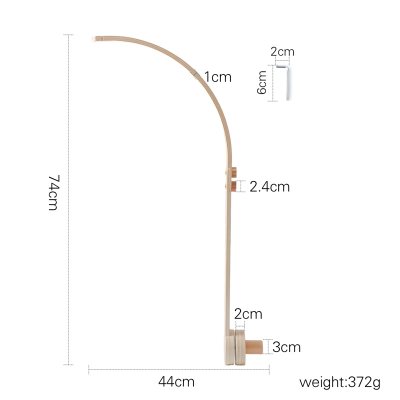 mobile pour lit bébé support en bois arqué