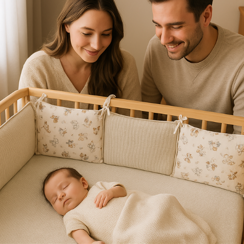 tour de lit respirant bébé dort