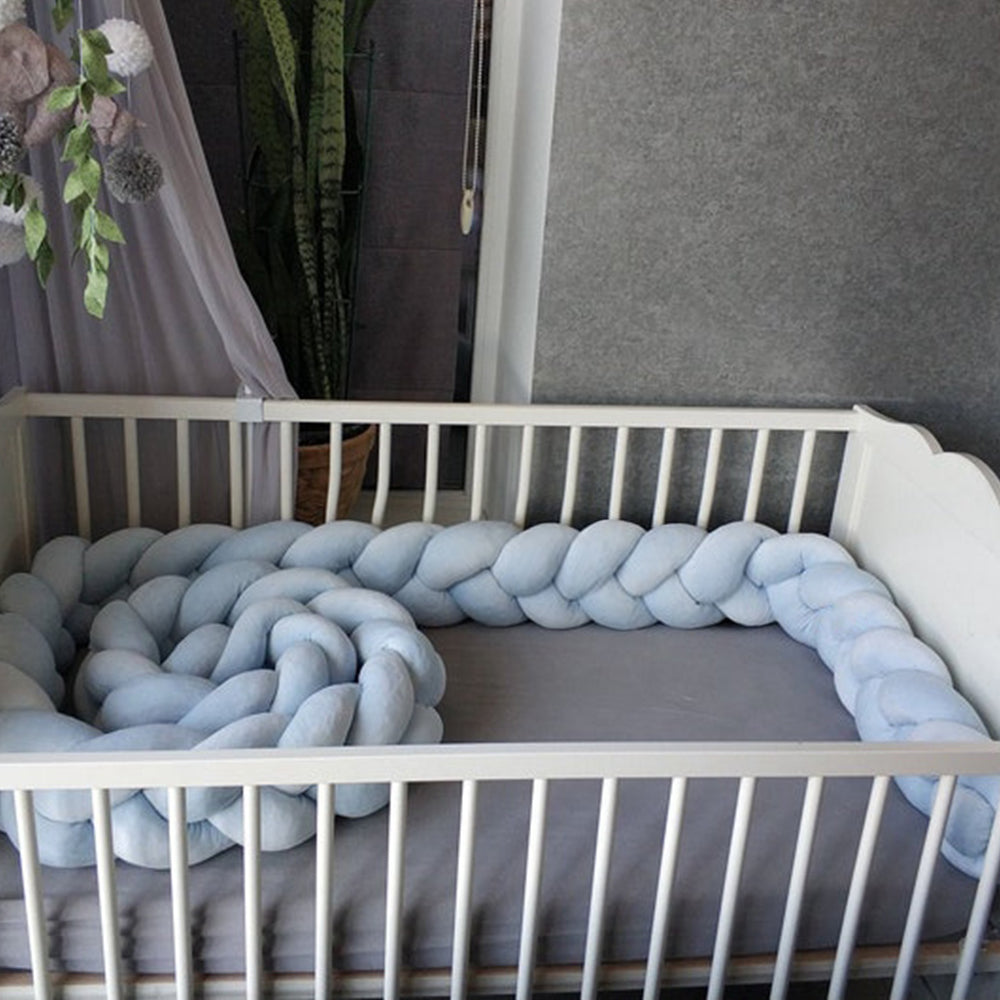 Tour de lit tressé | Velours Bleu Ciel