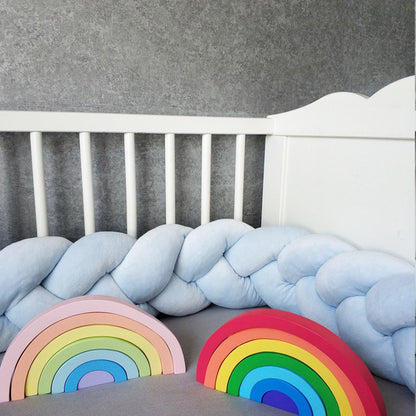 Tour de lit tressé | Velours Bleu Ciel