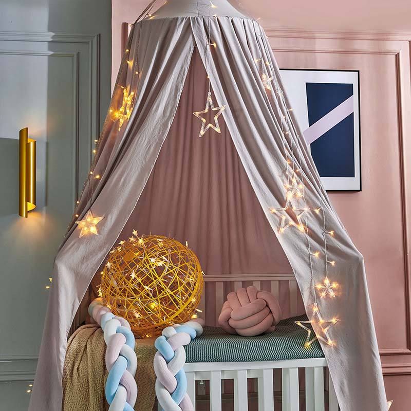 Ciel de lit bébé gris zoom