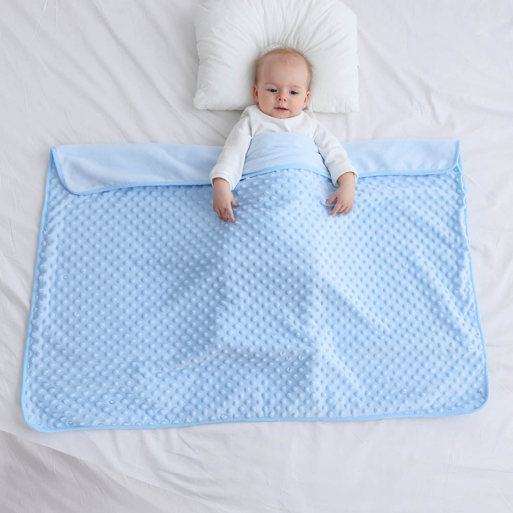 Couverture bébé au dodo bleu