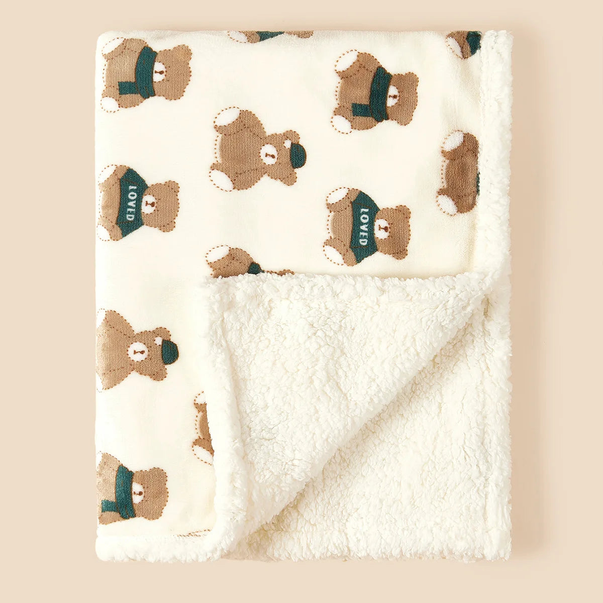 Couverture bebe flanelle ourson habillé