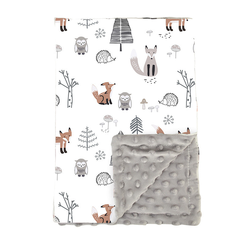 Couverture bébé motifs imprimés blanc animaux