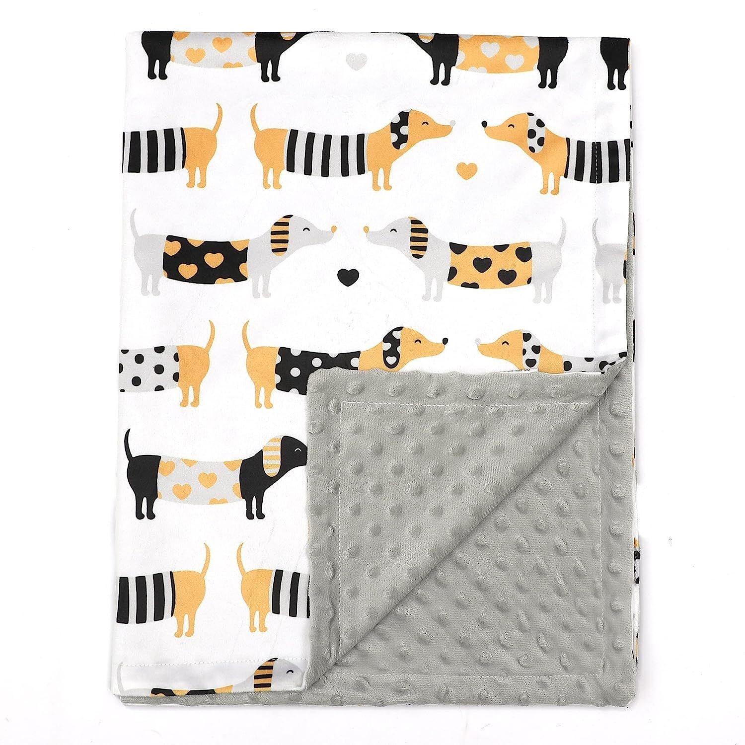 Couverture bébé motifs imprimés blanc chiots