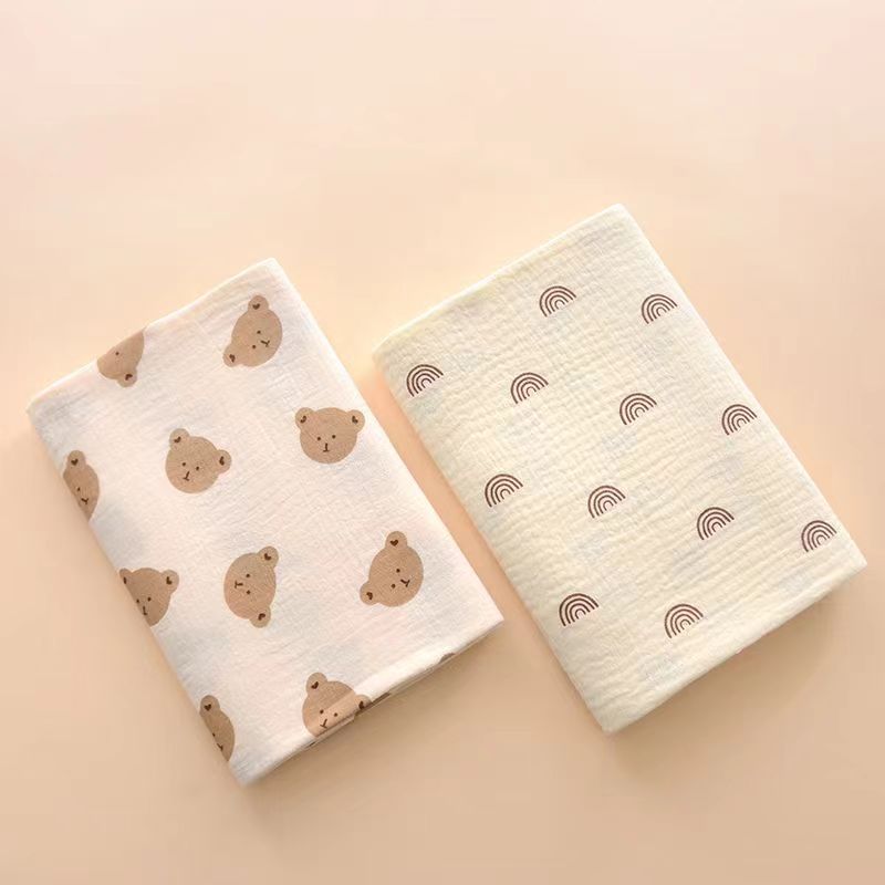 Couverture bébé ourson et arc en ciel