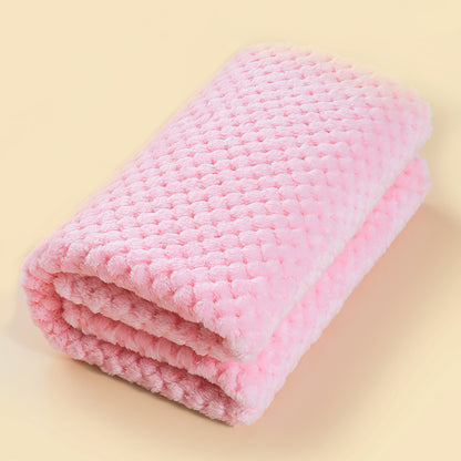 Couverture bébé  polaire carreaux d'ananas rose