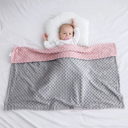 Couverture bébé polaire gris rose petite sieste