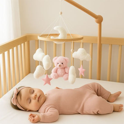 Mobile bébé ourson rose je dort