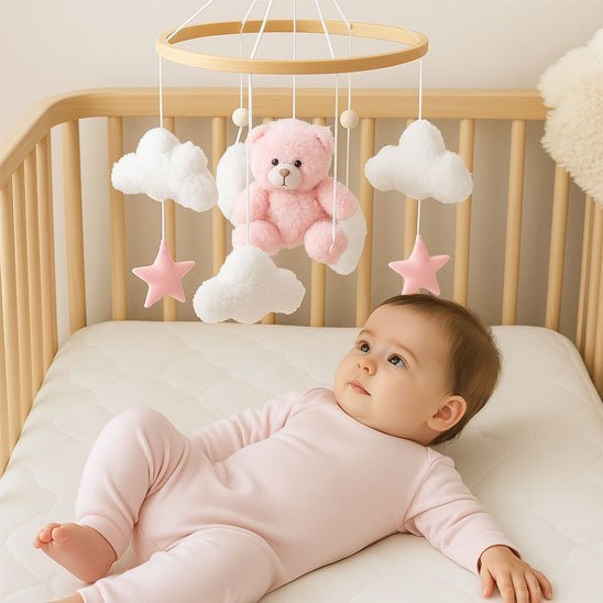 Mobile bébé ourson rose wow