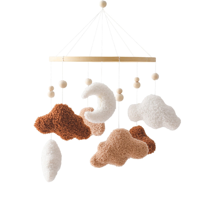 mobile lit bébé céleste nuage marron