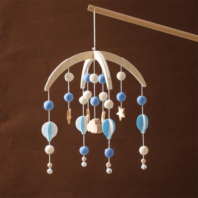 mobile mongolfière bleu support