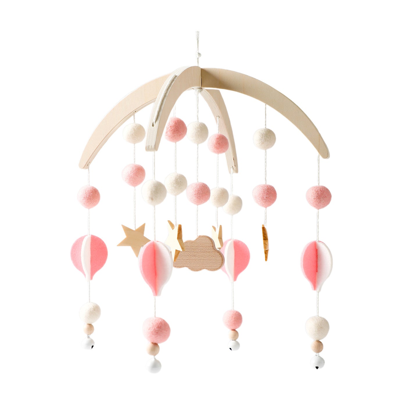 mobile mongolfière rose seul
