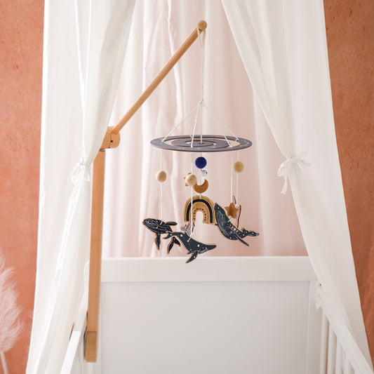 mobile musicale baleine bois