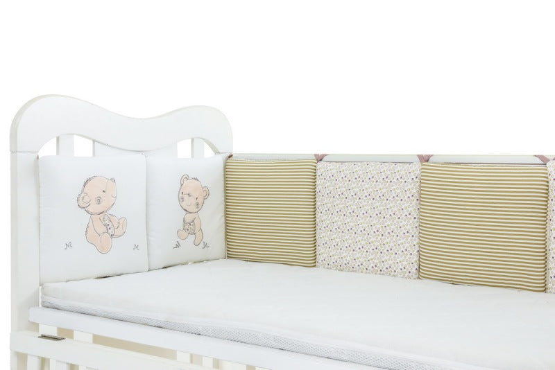 tour de lit bebe beige ourson ouvert