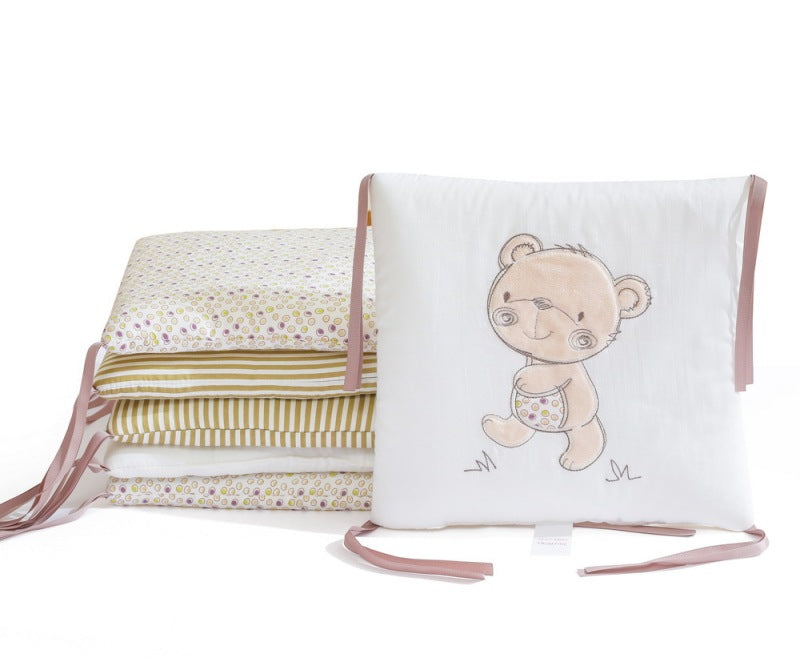 tour de lit bebe beige ourson panneaux