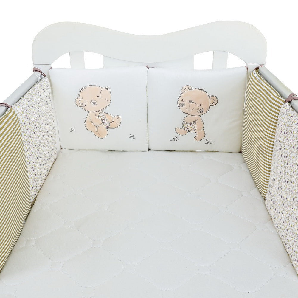 tour de lit bebe beige oursons