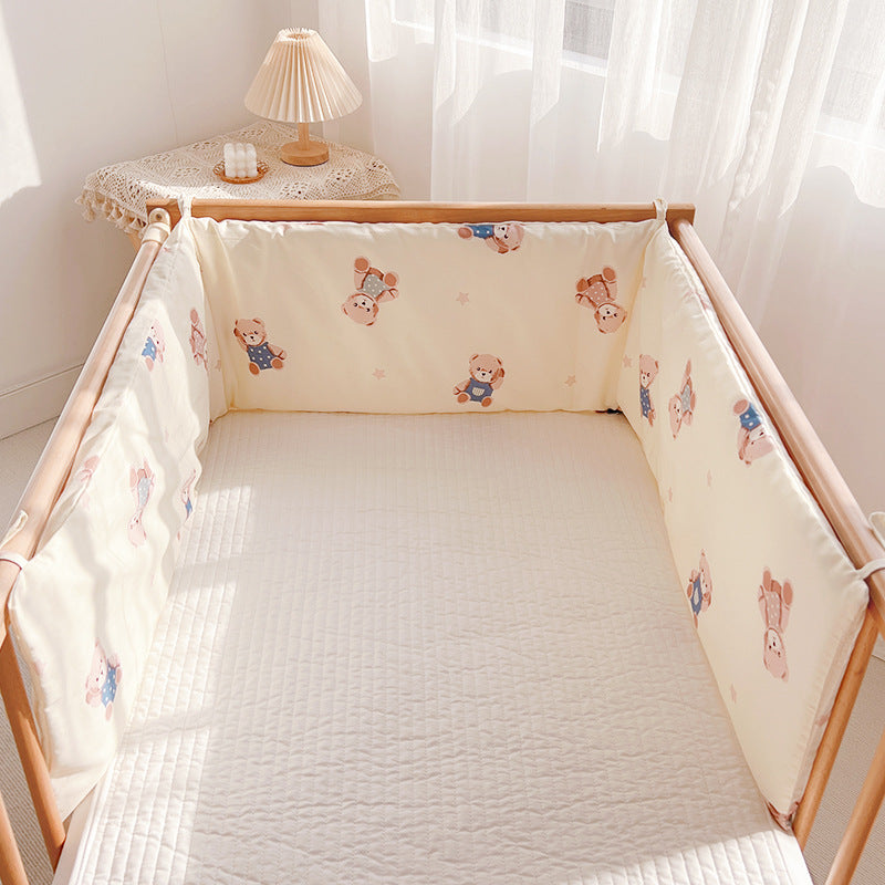 tour de lit bébé fille beige ourson