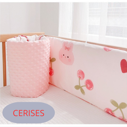 tour de lit bébé fille cerise enroulé