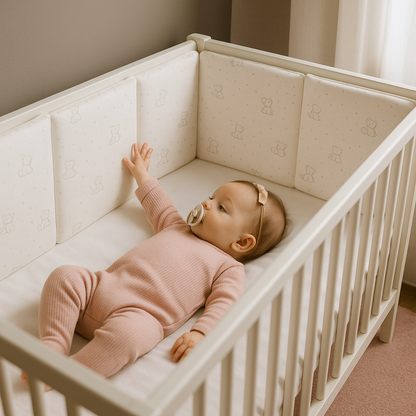 tour de lit bebe fille tetine