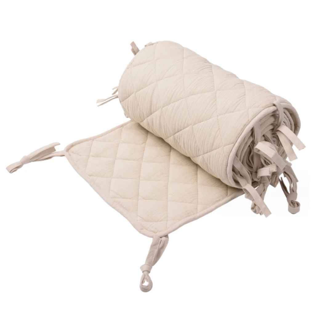 tour de lit pour bebe beige enroule