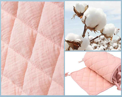 tour de lit pour bebe rose plante coton