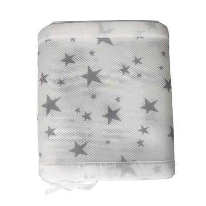 tour de lit respirant blanc etoile plie