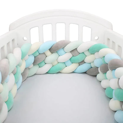 tour de lit tresse 6 brins vert mix lit