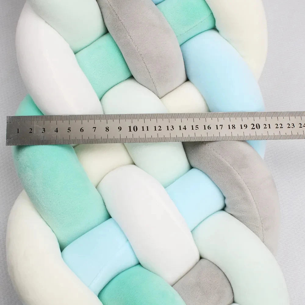 tour de lit tresse 6 brins vert mix mesure