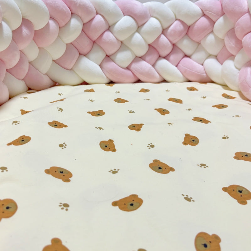 tresse de lit 3m blanc rose 6brins douceur