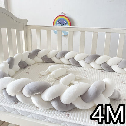 tresse de lit bébé gris blanc 4 mètre