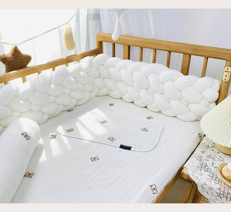 tresse de lit cabane 6 brins blanche lit déco