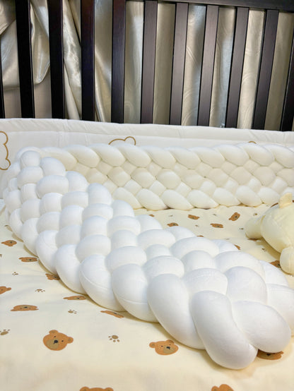 tresse de lit cabane 6 brins blanche posée