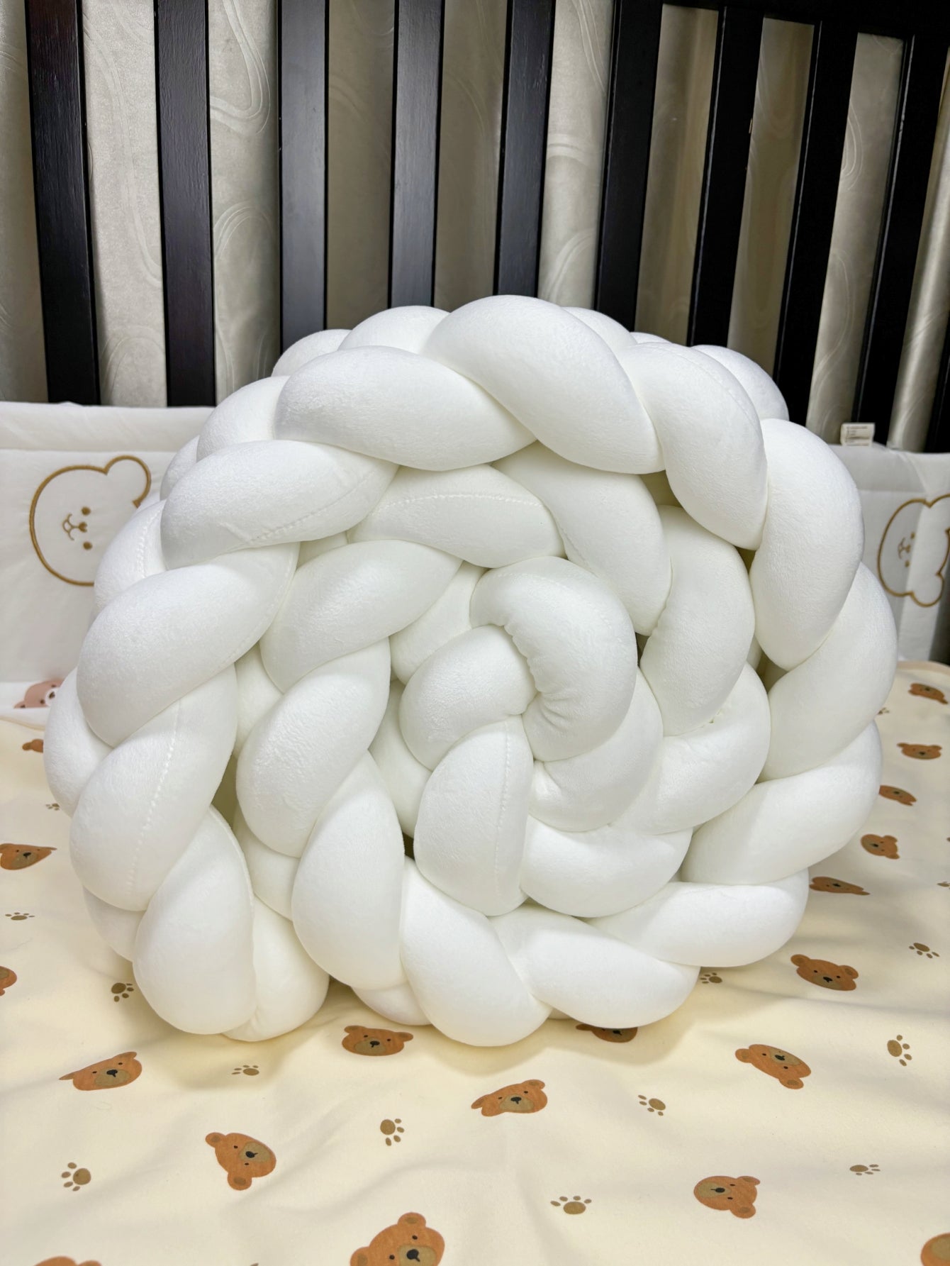 tresse de lit cabane 6 brins blanche roulé