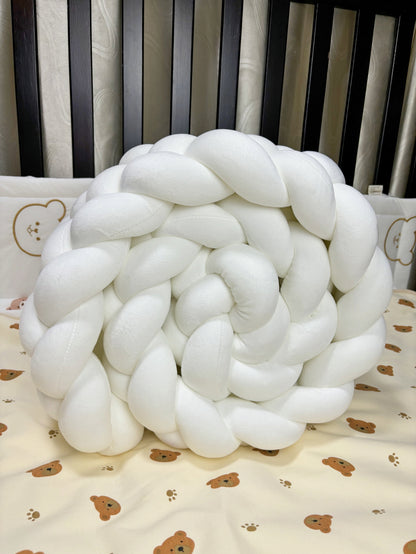 tresse de lit cabane 6 brins blanche roulé