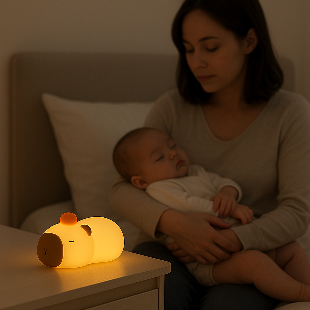 veilleuse bébé capybara bébé dort