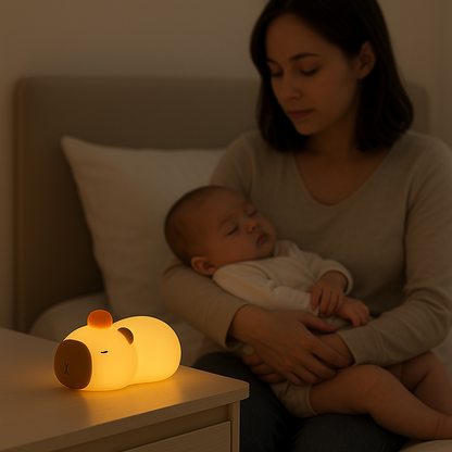 veilleuse bébé capybara bébé dort
